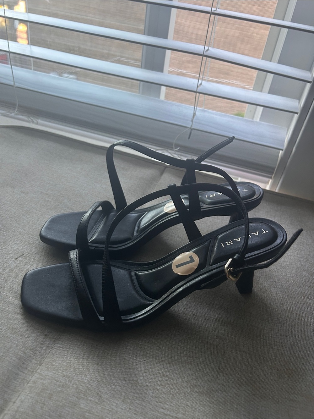 Black Strappy kitten heel Sandals